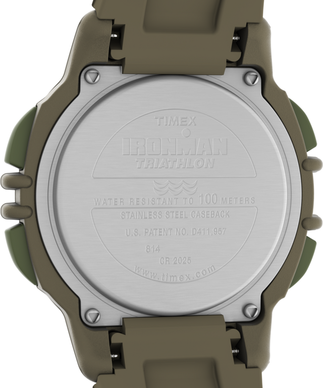 TW5M68700 Huckberry x TIMEX® IRONMAN® Flix 100 Lap 42mm Resin Strap Watch Caseback Image