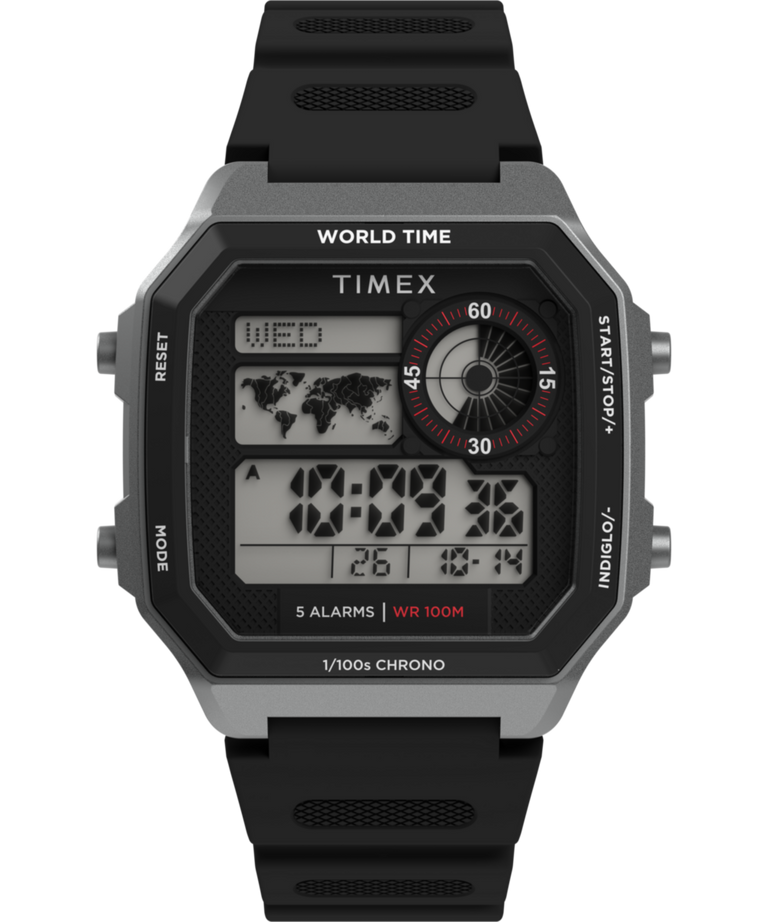 TW5M68800 World Time Digital 40mm Resin Strap Watch Primary Image