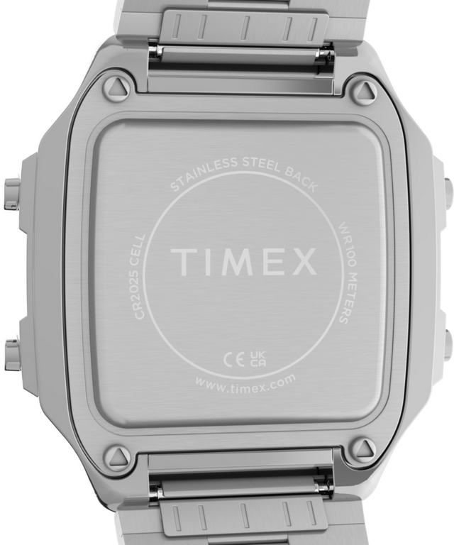 TW5M68900 World Time Digital 40mm Stainless Steel Bracelet Watch Caseback Image