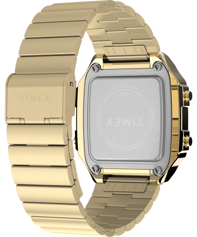 TW5M69000 World Time Digital 40mm Stainless Steel Bracelet Watch Caseback with Attachment Image