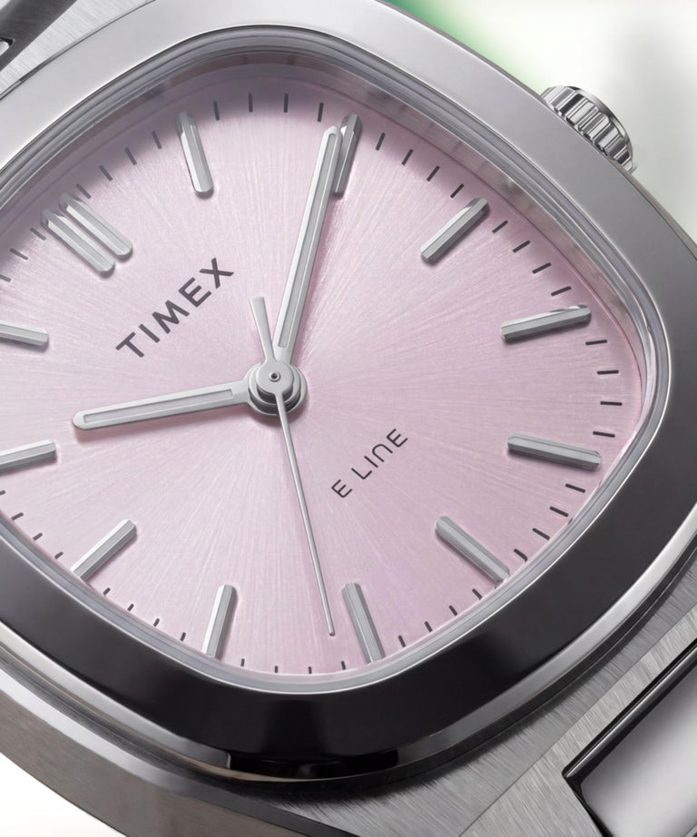 TW6A01000 Timex® Quartz E Line 30mm Stainless Steel Bracelet Watch Alt Beauty Shot 4