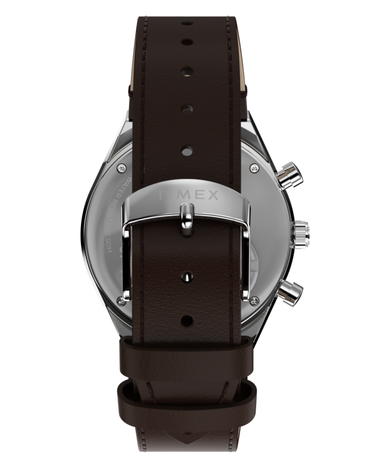 TW6A04400 Peanuts® x Q Timex Chronograph 40mm Leather Strap Watch Strap Image