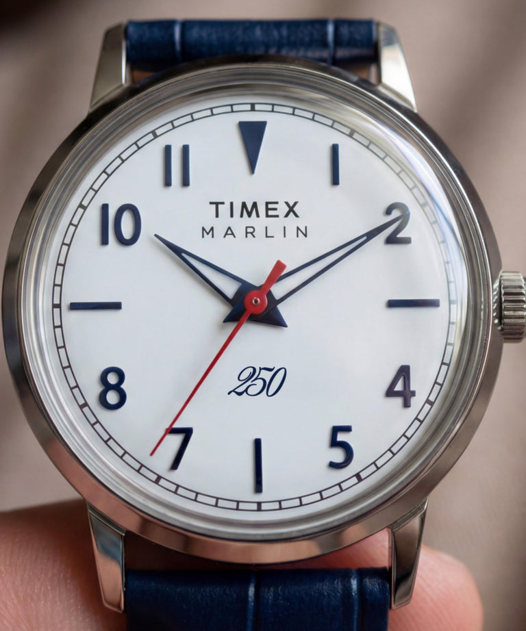 TW6A06200 Marlin® America 250 34mm Leather Strap Watch Primary Wrist Image