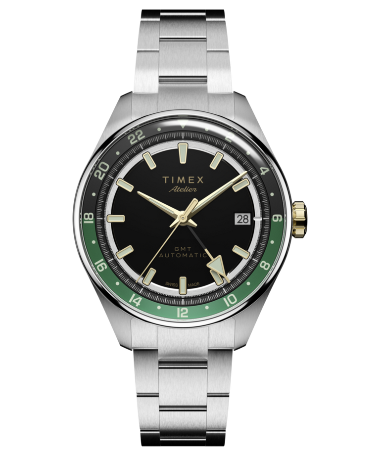 TW6A07200 Timex Atelier GMT Première M1a 38mm Swiss Made Automatic Stainless Steel Bracelet Primary Image