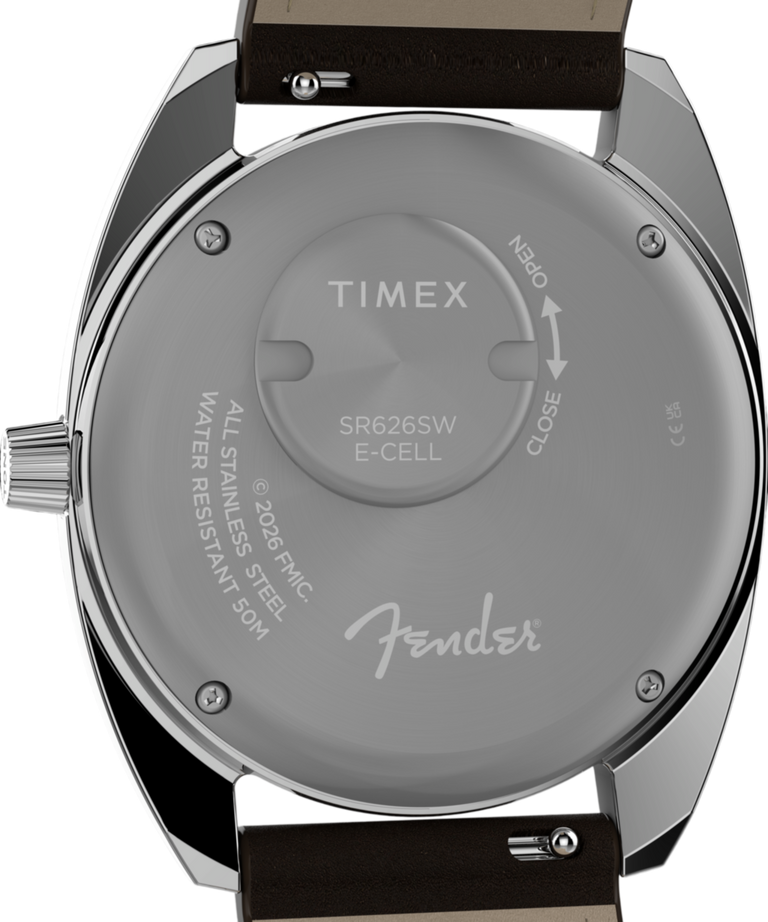 TW6A14700 Fender x Timex 37mm Leather Strap Watch Caseback Image