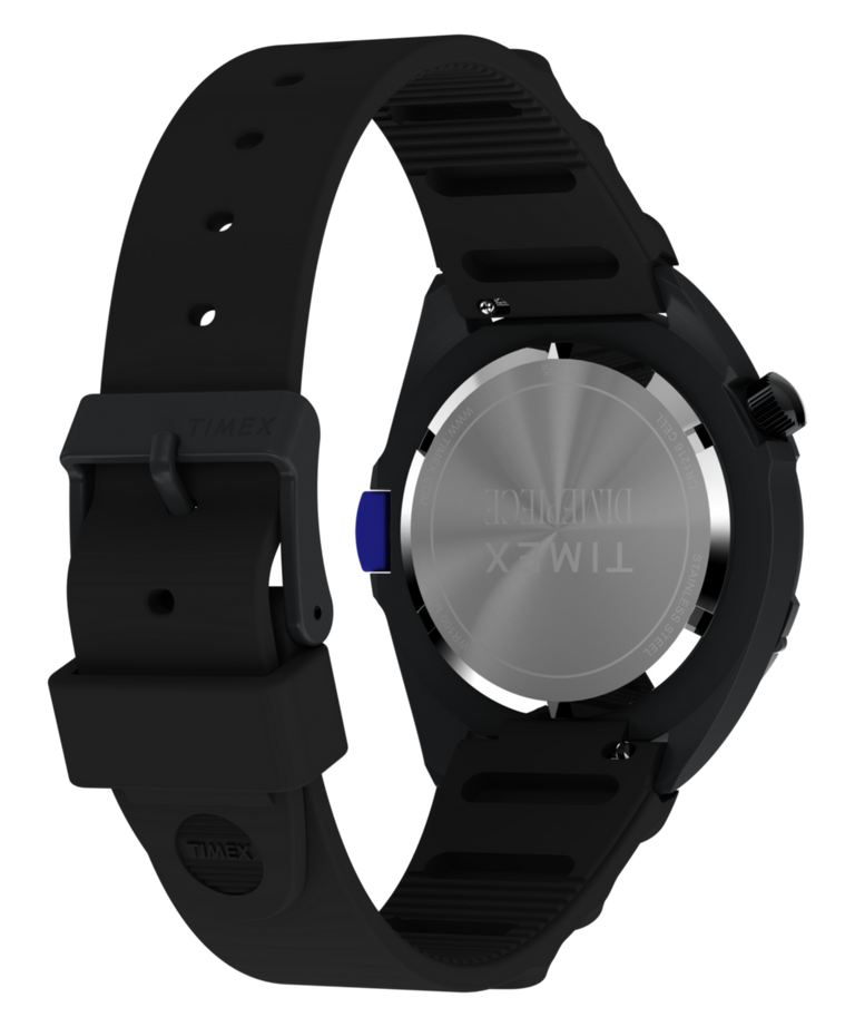 TW6A19800 Timex Intrepid x Dimepiece ‘Blackout’ Edition​ 36mm NBR Strap Watch Caseback with Attachment Image