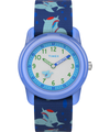 TW7C13500 TIMEX TIME MACHINES® 29mm Blue Shark Elastic Fabric Kids Watch Primary Image