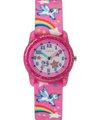 TW7C25500 TIMEX TIME MACHINES® 29mm Rainbow Unicorn Pink Elastic Fabric Kids Watch Primary Image