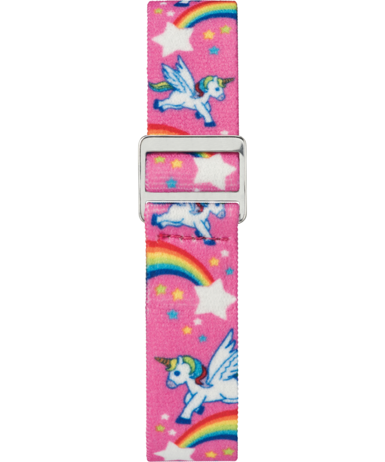 TW7C25500 TIMEX TIME MACHINES® 29mm Rainbow Unicorn Pink Elastic Fabric Kids Watch Strap Image