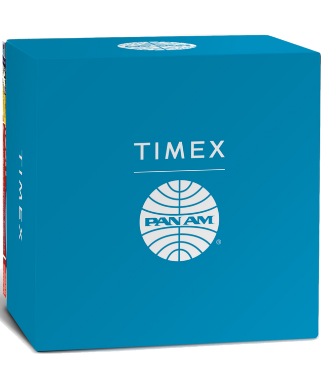 TWG030000 Pan Am x Timex Chronograph 42mm Leather Strap Watch Primary Packaging Image