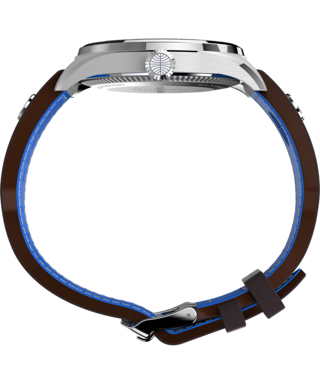 TWG030100 Pan Am x Timex Day-Date 42mm Leather Strap Watch Profile Image