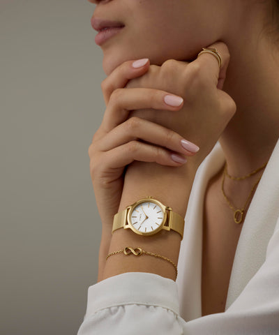 TWG067000 Transcend 31mm Stainless Steel Mesh Band Watch Primary Wrist Image