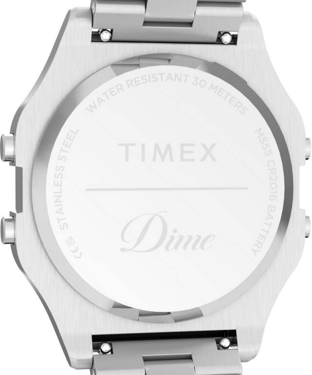 TWG068300 Dime x Timex - Presented by END. 34mm Stainless Steel Bracelet Watch Gift Set Caseback Image