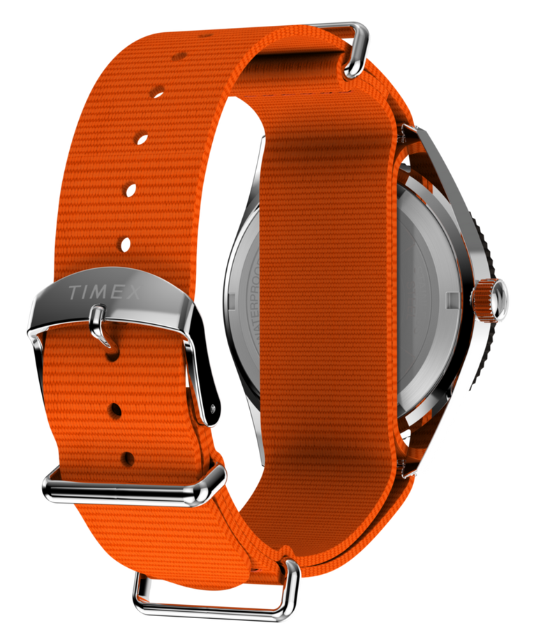 TWG069200 Bespoke Post x Timex Heritage 66 40mm Fabric Strap Watch Gift Set Caseback with Attachment Image