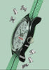 Promotional video showcasing the Timex x Monopoly MK1 watch. The video pans across the white dial with Monopoly branding, luminous mint details, and black case. It transitions between close-ups of the dial, the mint-green fabric strap, and playful Monopoly-themed animations celebrating 90 years of Monopoly.