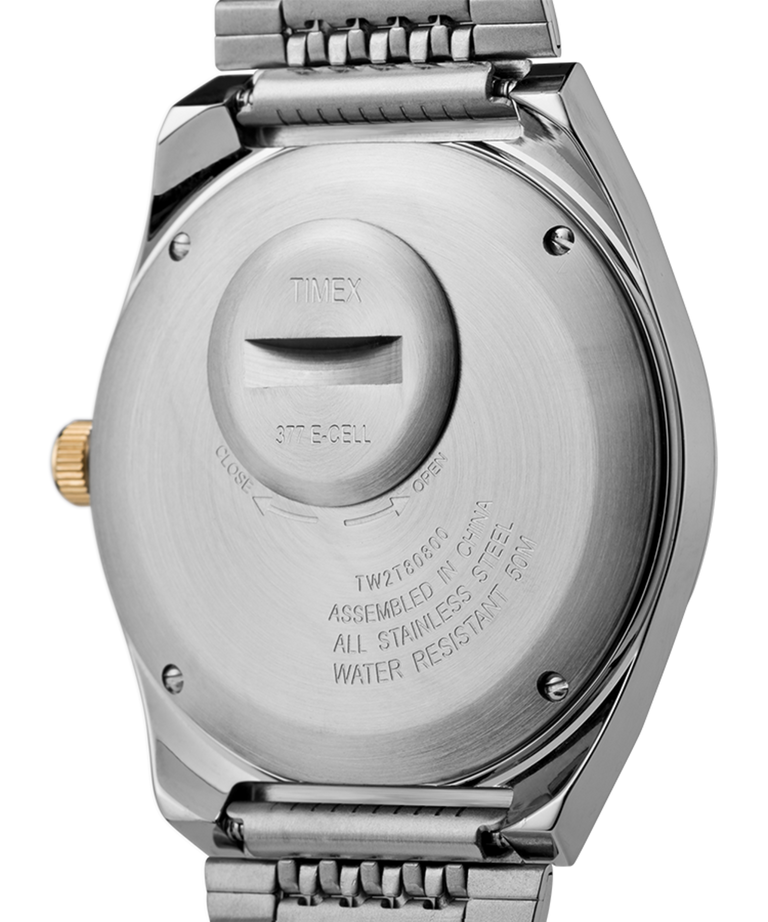 TW2T808007U Q Timex Reissue Falcon Eye 38mm Stainless Steel Bracelet Watch caseback image