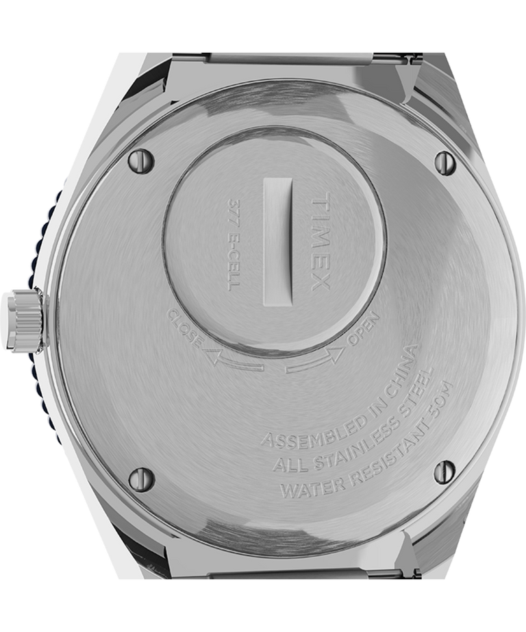 TW2U95500UK Q Timex 36mm Stainless Steel Bracelet Watch caseback image
