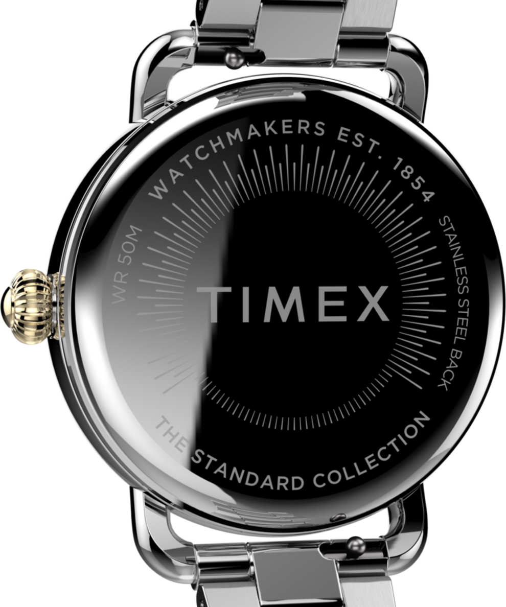 TW2U98400UK Timex Standard 34mm Stainless Steel Bracelet Watch caseback image
