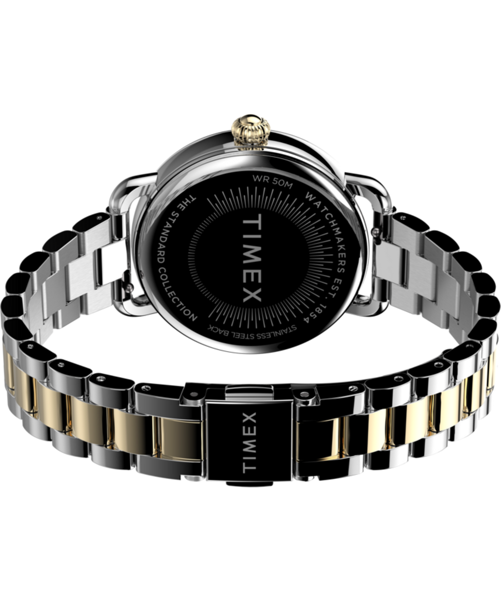 TW2U98400UK Timex Standard 34mm Stainless Steel Bracelet Watch back (with strap) image