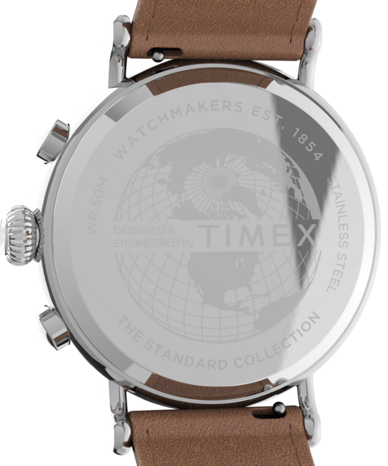 TW2V27500UK Timex Standard Chronograph 41mm Leather Strap Watch caseback image