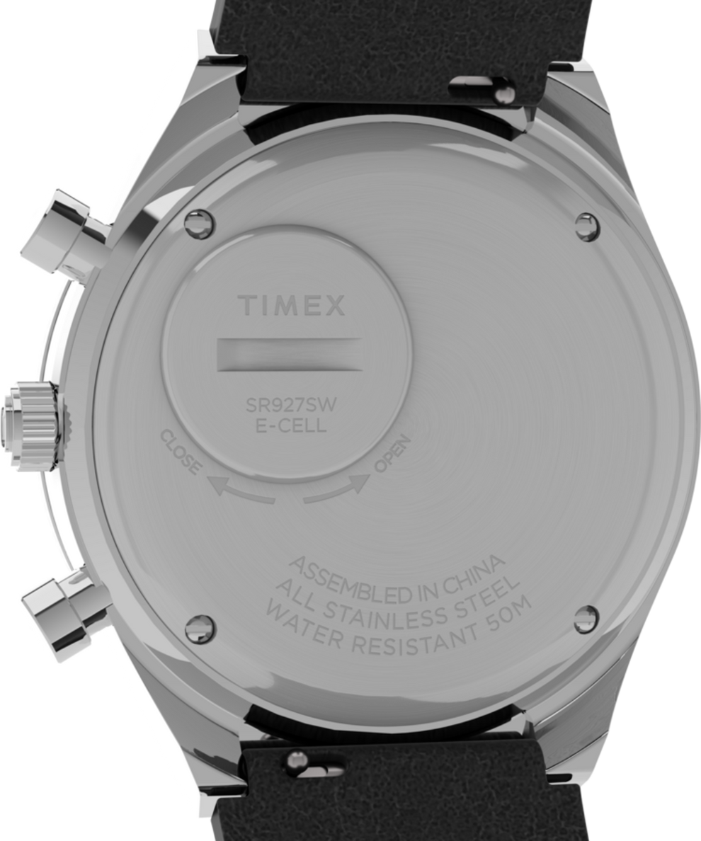 TW2V427007U Q Timex Chronograph 40mm Leather Strap Watch caseback image