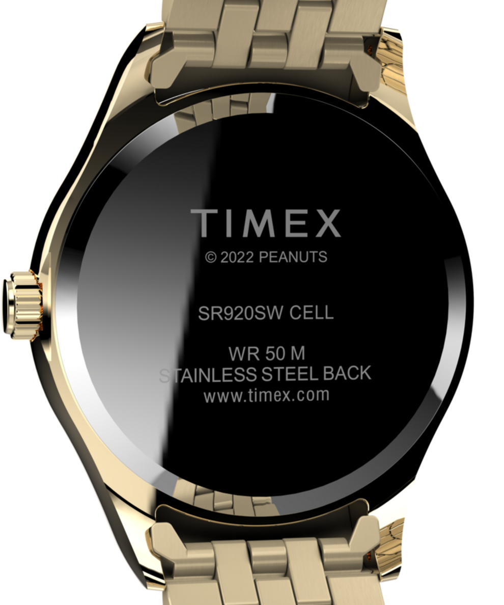 TW2V47300UK Timex Legacy x Peanuts 34mm Stainless Steel Bracelet Watch caseback image