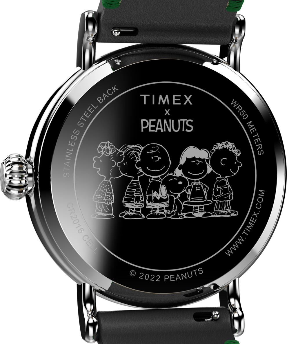 TW2V60200UK Timex Standard x Peanuts Featuring Snoopy Ice Skating 40mm Leather Strap Watch caseback image