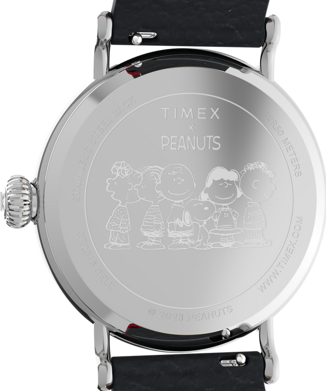 TW2V60500UK Timex Standard x Peanuts Featuring Snoopy Fireworks 40mm Leather Strap Watch caseback image