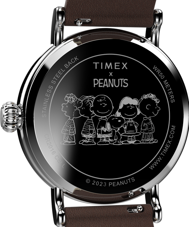 TW2V61200UK Timex Standard x Peanuts Featuring Snoopy at the Beach 40mm Leather Strap Watch caseback image
