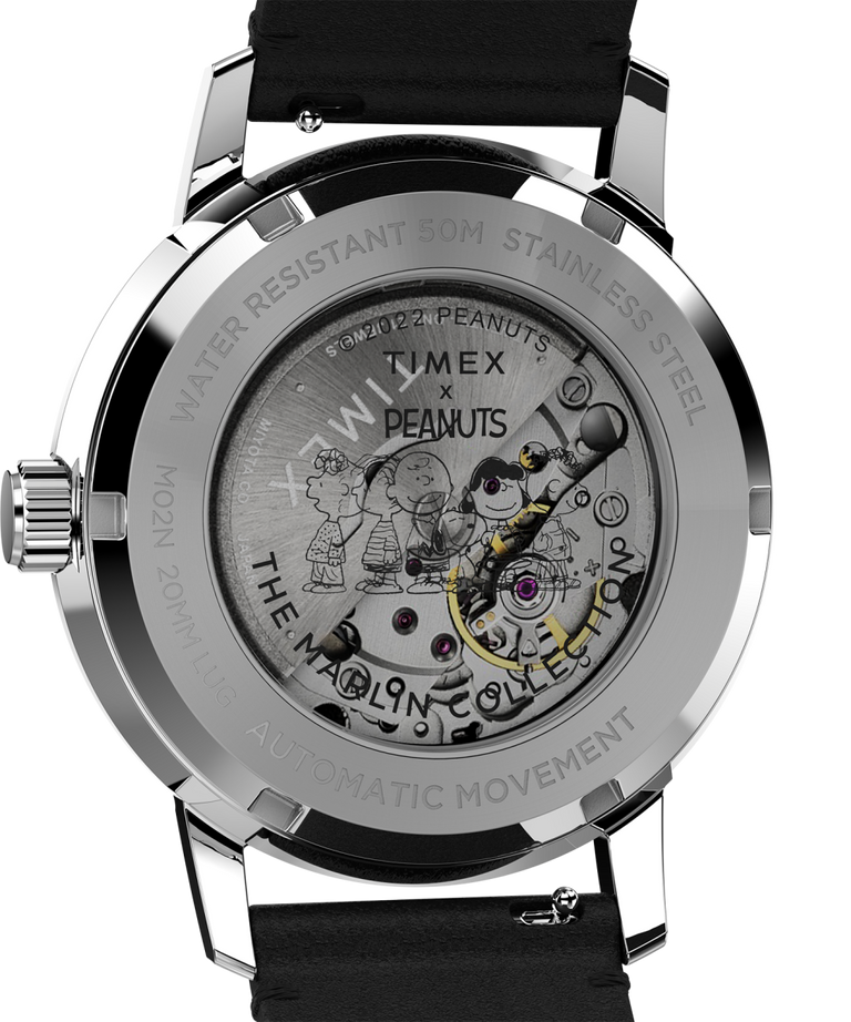 TW2V631007U Timex Marlin® Automatic x Snoopy Easy Rider 40mm Leather Strap Watch lifestyle image
