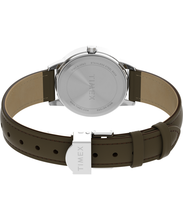TW2V69000UK Easy Reader® 30mm One-Time Adjustable Leather Strap Watch back (with strap) image