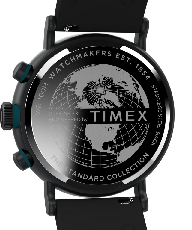 TW2V71900UK Timex Standard Tachymeter Chronograph 43mm Eco-Friendly Resin Strap Watch caseback image