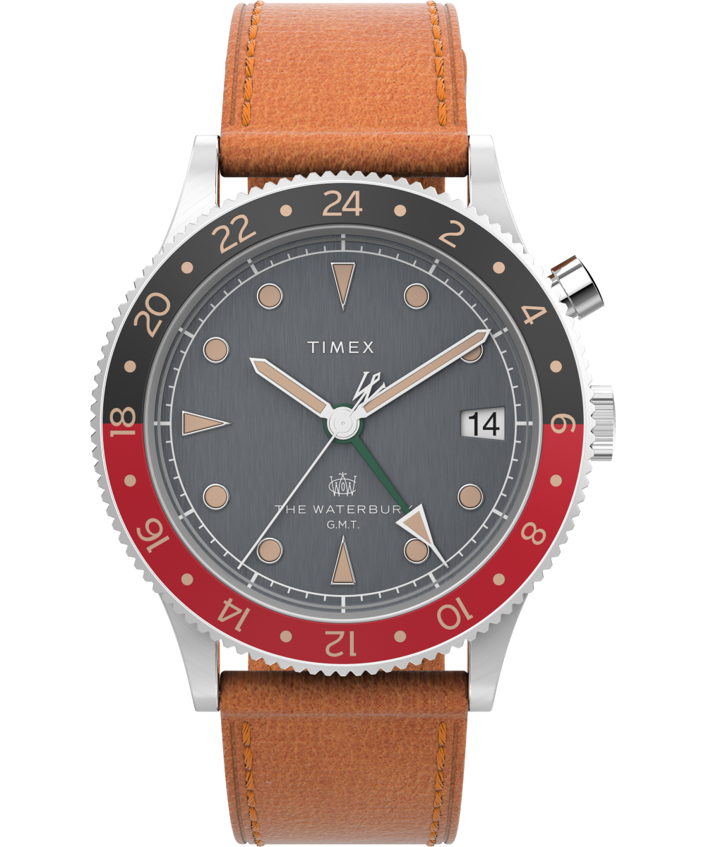 Waterbury Traditional GMT 39mm Leather Strap Watch - TW2V74000 | Timex EU