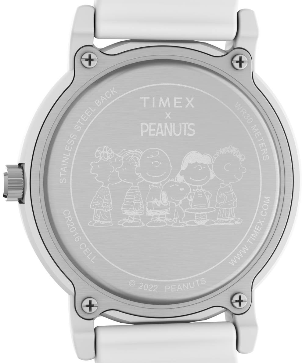 TW2V776006B Timex X Peanuts Rainbow Paint 36mm Silicone Strap Watch caseback image