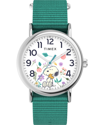 TW2V780000B Timex Weekender X Peanuts In Bloom 38mm Fabric Strap Watch primary image