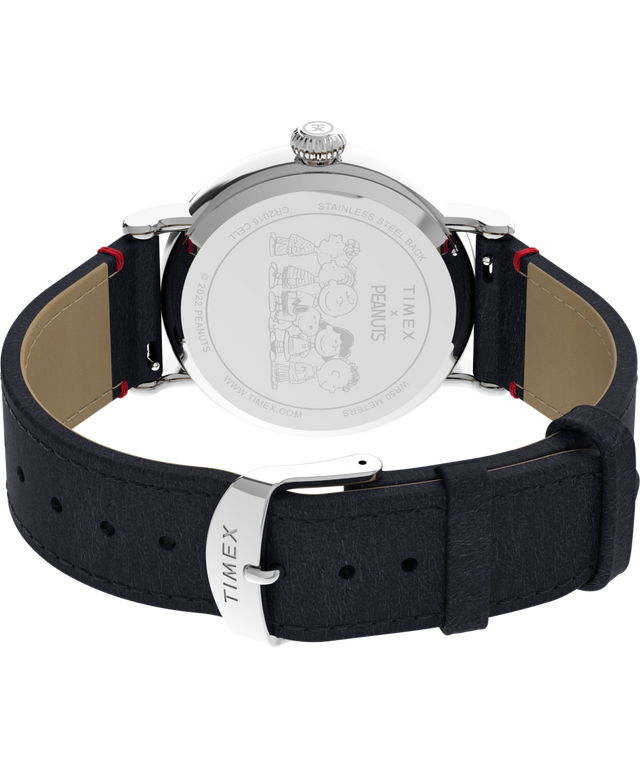 TW2V82000UK Timex Standard x Peanuts Featuring Snoopy Soccer 40mm Leather Strap Watch back (with strap) image