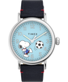 TW2V82000UK Timex Standard x Peanuts Featuring Snoopy Soccer 40mm Leather Strap Watch primary image