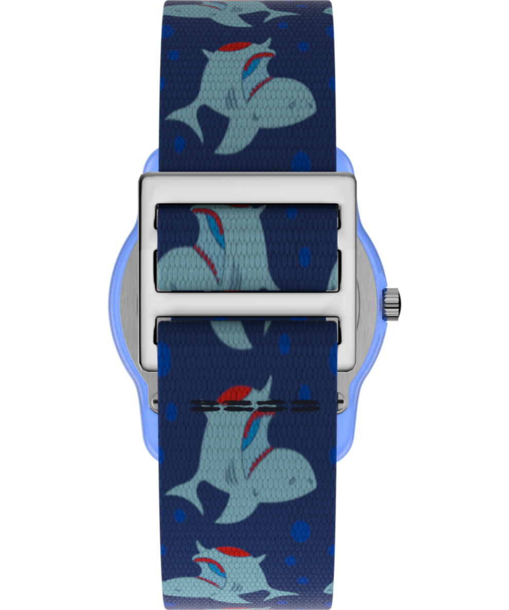 TW7C13500YN TIMEX TIME MACHINES® 29mm Blue Shark Elastic Fabric Kids Watch strap image