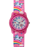 TW7C25500YN TIMEX TIME MACHINES® 29mm Rainbow Unicorn Pink Elastic Fabric Kids Watch primary image