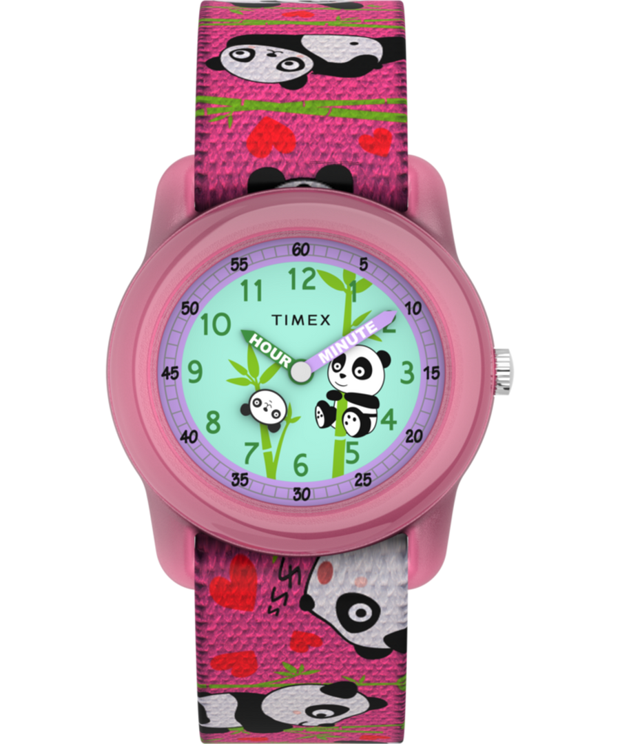 TW7C77100YN TIMEX TIME MACHINES® 29mm Pink Panda Elastic Fabric Kids Watch primary image